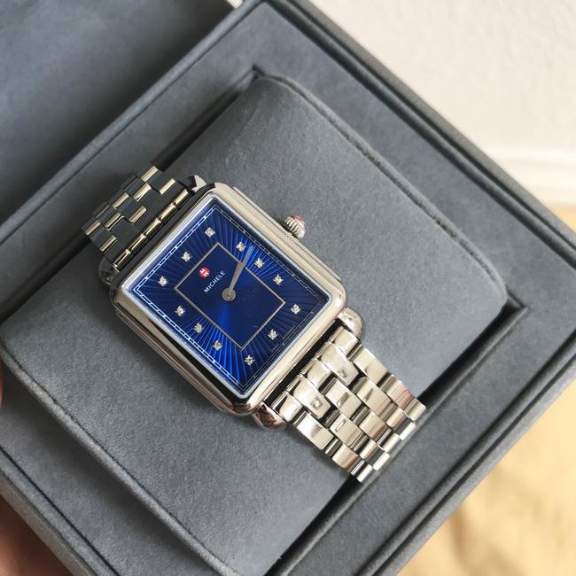 Michele Silver/ Blue Deco Ii Mop Mww06x000030 Watch