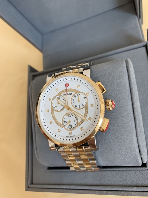 Michele Gold Silver Large Sport Sail Diamond-dial Mww01k000119 Watch