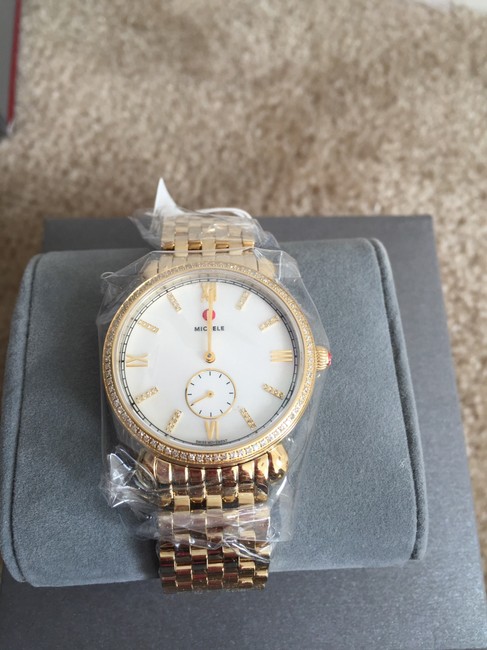Michele Gold Gracile Gold-tone Diamond Mww26a000009 Watch