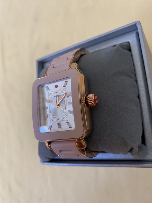 Michele Pink New Deco Sport Gold Desert Rose Wrapped Silicone Mww06k000018 Watch