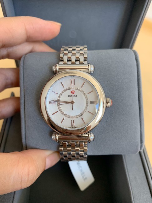 Michele Silver Caber Diamond Bracelet 35mm Mww16e000002 Watch