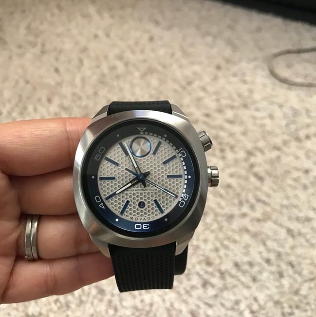 Movado Black/ Blue Mens Bold Silver Dial Mens 3600368 Watch