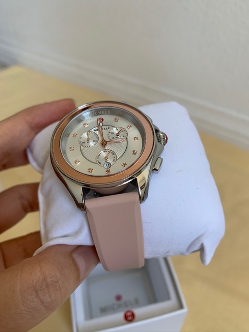 Michele Black Cape Pink Gold-tone Misty Rose Topaz Mww27e000001 Watch