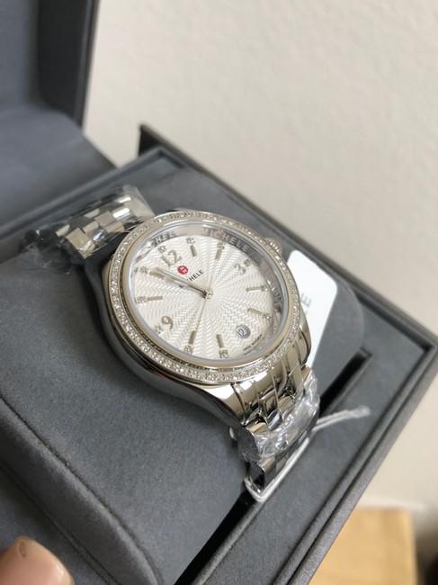 Michele Silver Belmore Diamond Diamond Dial Mww29a000005 Watch