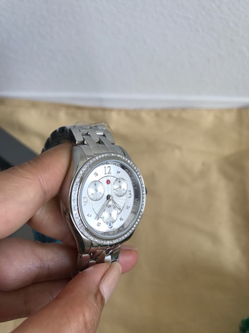 Michele Silver Belmore Chrono Diamond Diamond Dial Mww29b000001 Watch