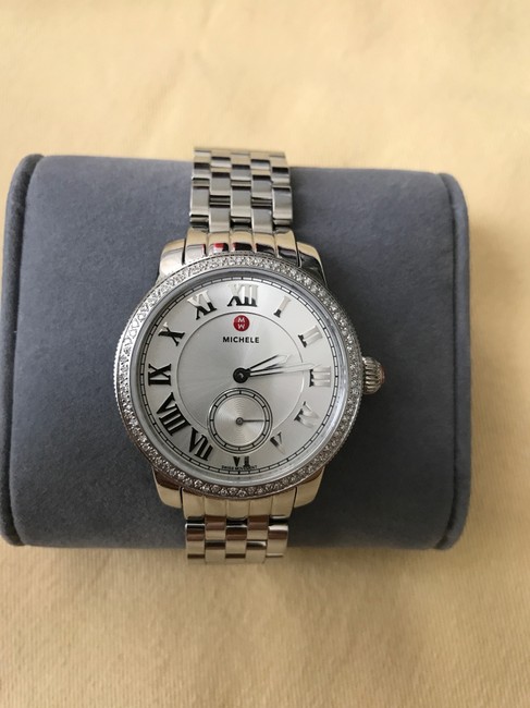 Michele Silver Harbor Dial Diamond Mww28a000001 Watch