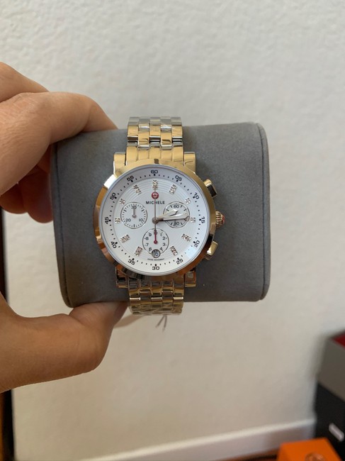 Michele Silver White Sport Sail Diamond Dial Mww01c000137 Watch