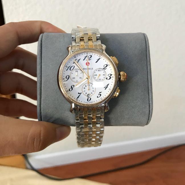 Michele Gold / Silver Fluette White Dial Two-tone Mww24a000007 Watch