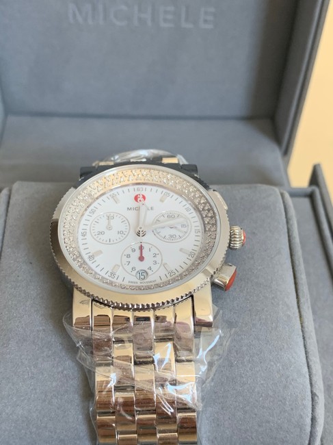 Michele Silver Diamonds Sport Sail Ladies Mww01c000003 Watch