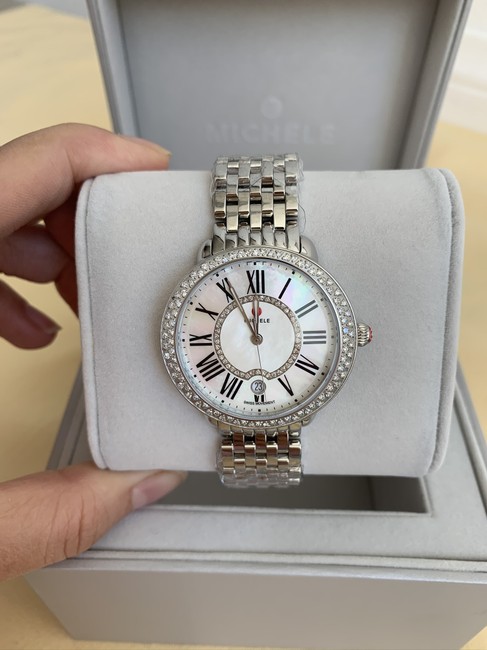 Michele Silver Serein 16 Mid Stainless-steel Diamond Mww21b000030 Watch