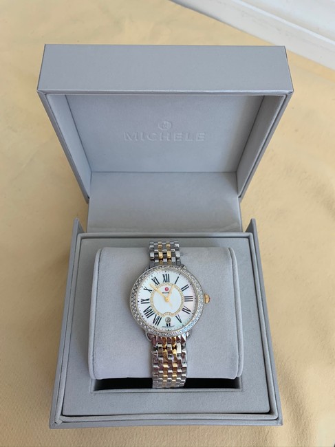 Michele Gold & Silver Serein 16 Mid Two-tone Diamond Mww21b000032 Watch