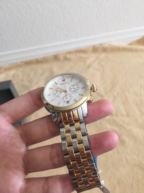 Michele Gold/ Silver Uptown Diamond Dial Two Tone Gold/ Mw25a00c9942 Watch