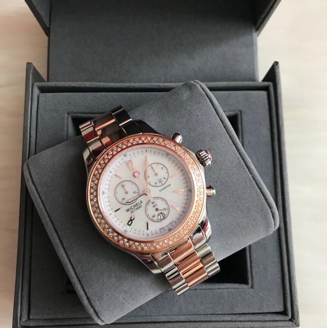 Michele Rose Gold/ Silver Jetway Mop Mww17a000017 Watch