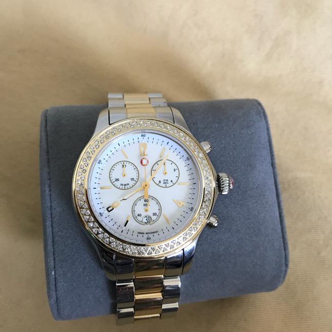 Michele Gold/ Silver Jetway 2 Tones Mop Mww17a000033 Watch