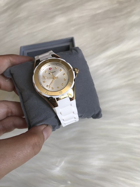 Michele White/ Gold Jelly Bean Petite Dials Mww12p000013 Watch