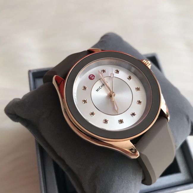 Michele Rose-gold/ Taupe " Interchangeable Strap" Cape Topaz Mww27a000014 Watch