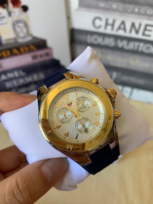 Michele Blue/ Silver-gold Jellybean Two-tone 18k Gold Mww12f000095 Watch