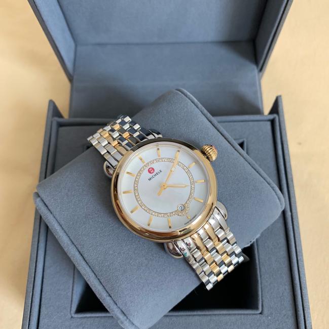 Michele Gold Silver csx 36 Elegance Mop Two-tone Mww03t000064 Watch