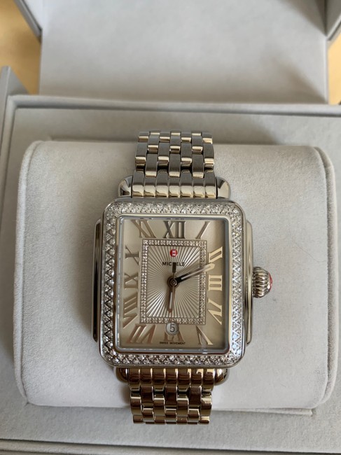 Michele Silver Deco Madison Cashmere Diamond Mw06t01a1113 Watch