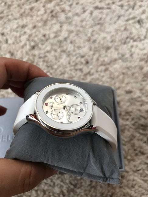 Michele Silver/ White Cape Chrono Tone Mww27c000001 Watch