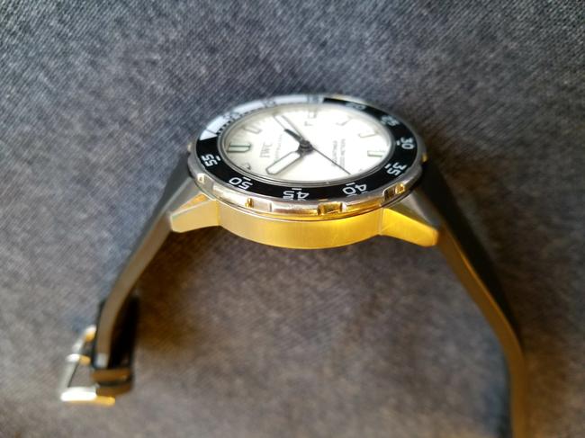 IWC Black Aquatimer Dial Rubber Strap Mens Iw 3568-11 Watch