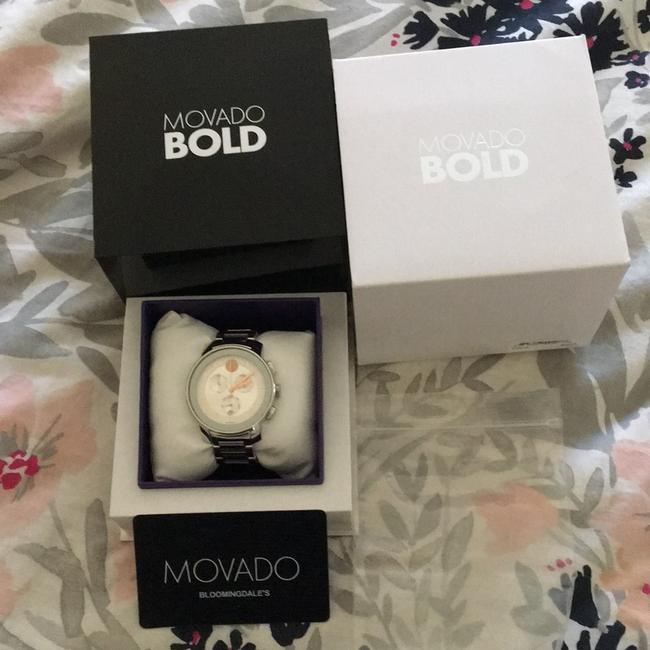 Movado Silver & Rose Gold 3600205 Stainless Steel Bracelet Chronograph Watch