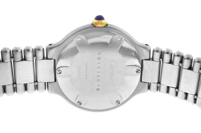 Cartier Yellow Gold Silver Ladies Must De Bullet Bracelet Quartz Steel 28mm Watch