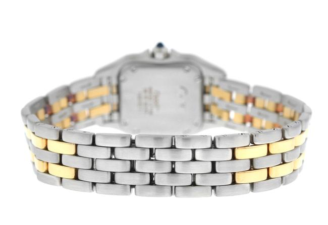 Cartier Yellow Gold Silver Ladies Panthere 166921 Steel 18k Two Row 22mm Watch