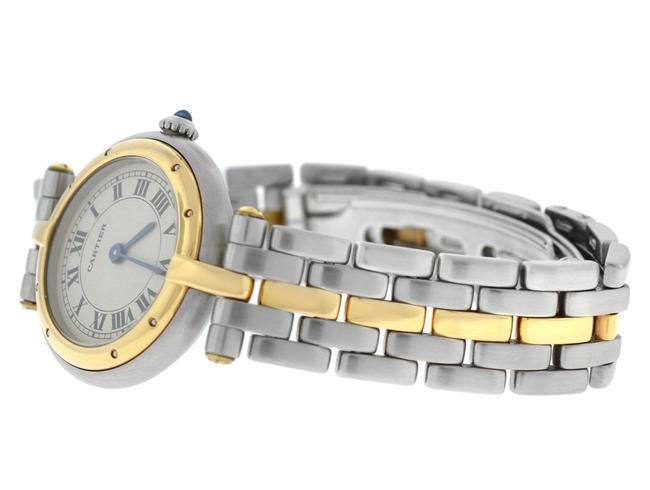 Cartier Yellow Gold Silver Ladies Panthere Vendome 1057920 One Row Steel Quartz 24mm Watch