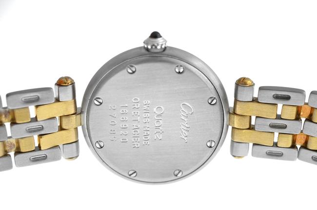Cartier Yellow Gold Silver Ladies Panthere Vendome 166920 Two Row Steel Quartz 24mm Watch