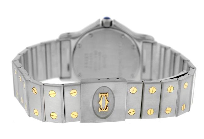 Cartier Yellow Gold Silver Ladies Santos Octagon 187902 Steel 18k 30mm Quartz Watch