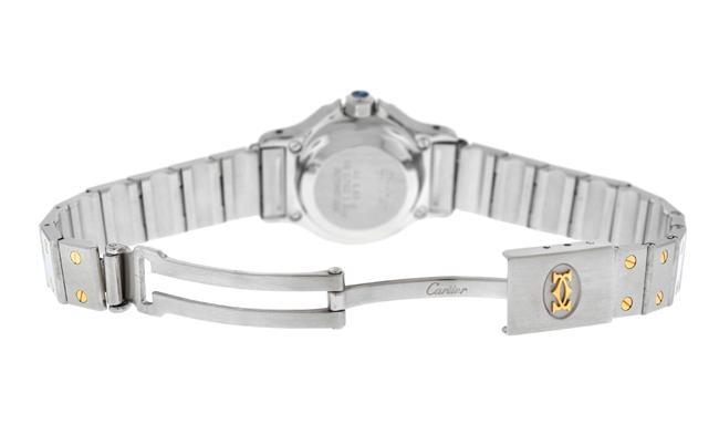 Cartier Yellow Gold Silver Ladies Santos Octagon 25mm 18k Watch