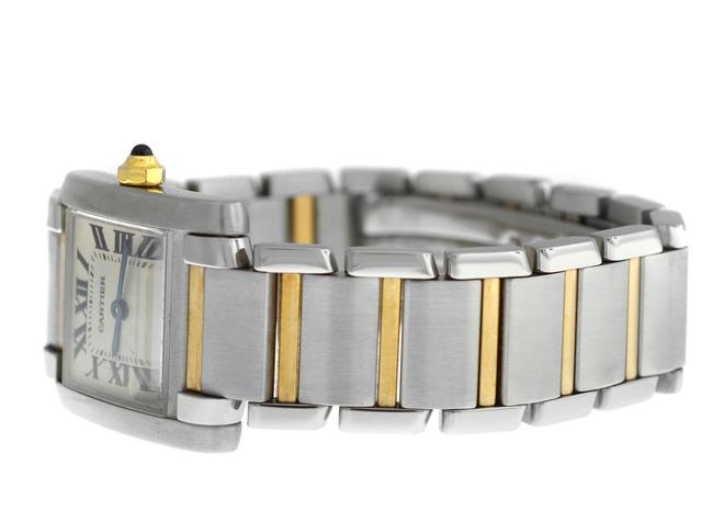 Cartier Siver Ladies Tank Francaise 2300 Steel 18k Yellow Gold Quartz 20mm Watch