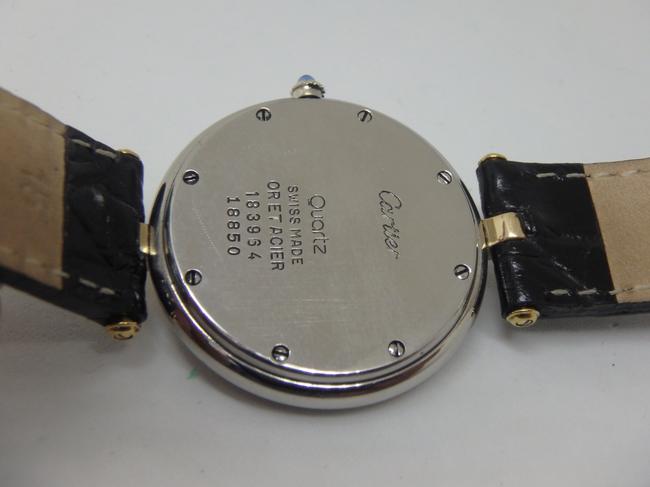 Cartier 18k and Steel Ladies 30mm Mid Size Date Santos Ronde Panthere Watch