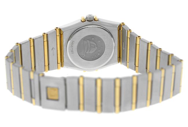 Omega Stainless Steel Solid Gold Ladies Constellation 895.1080.1 Full Bar 22mm Diamond Quart Watch