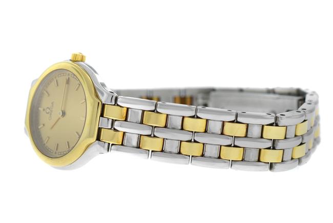 Omega Yellow Gold Silver Ladies De Ville Stainless Steel 23mm Quartz Watch