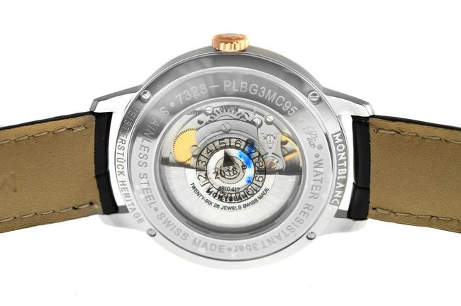 Montblanc Silver Gold New Mens Heritage Spirit 111624 Steel 39mm Watch