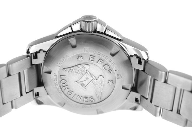 Longines Silver Mens Conquest L3.662.4 Steel Chronogarph 41mm Watch