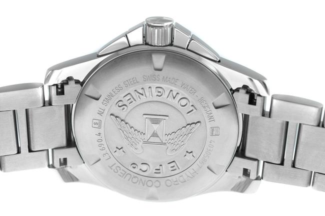 Longines Silver Mens Hydro Conquest L3.690.453.6 Steel 41mm Quartz Watch