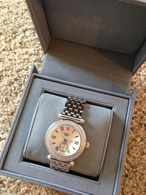 Michele Silver Caber Diamond Watch