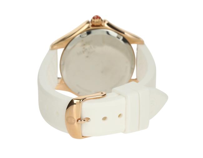 Michele White Cape Sunray Dial Silicone Watch