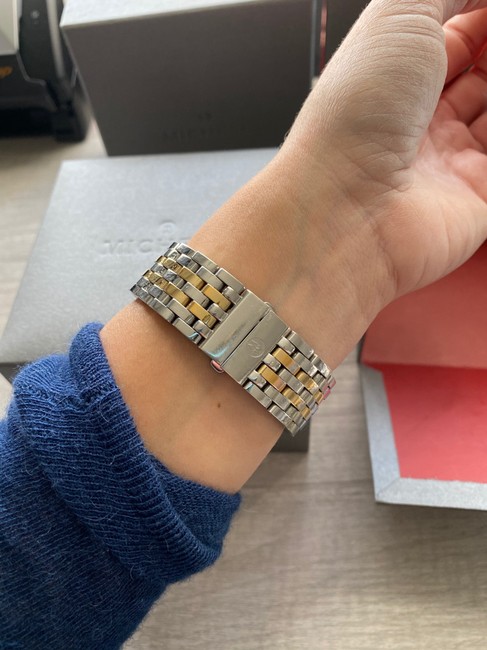 Michele Silver Gold Deco Two-tone Watch
