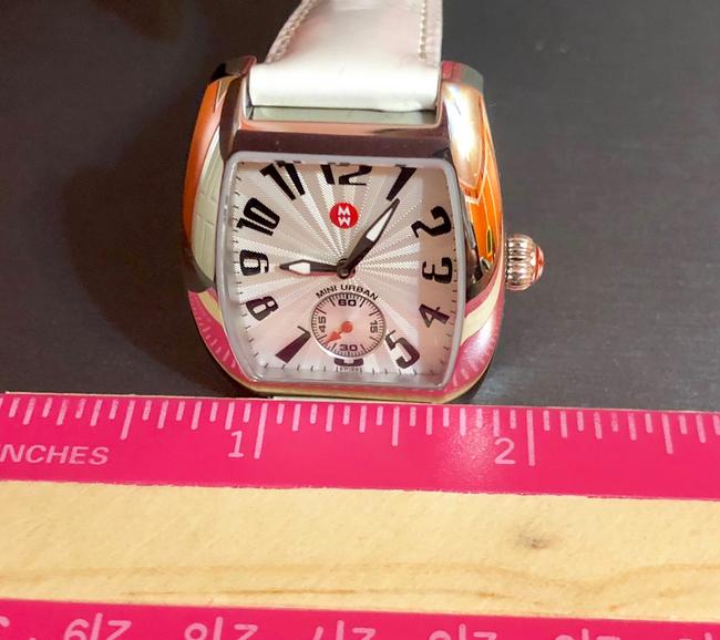 Michele Silver & White Mini Urban Stainless Steel Quartz Womens Watch