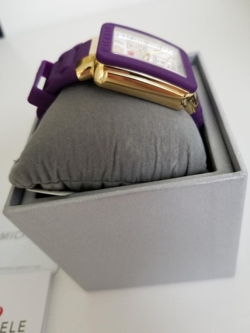 Michele Purple Jelly Womens Park Bean Chronograph Silicone New Watch