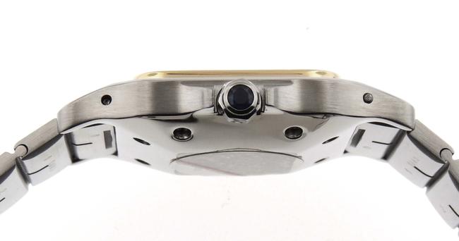 Cartier White Santos 18k Yellow Gold/Stainless Steel 29mm Watch