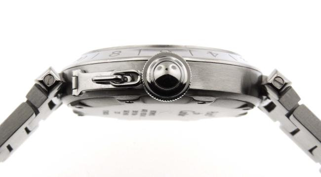Cartier Silver Mint Pasha C Gmt Globe Stainless Steel 35mm Date Watch