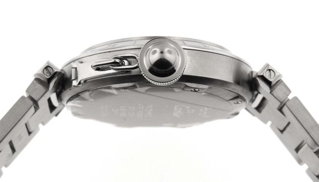 Cartier White Mint Pasha C Gmt Globe Stainless Steel 35mm Date Watch