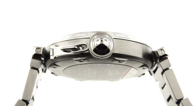 Cartier Silver Mint Pasha C Gmt Globe Ss 35mm Date Watch