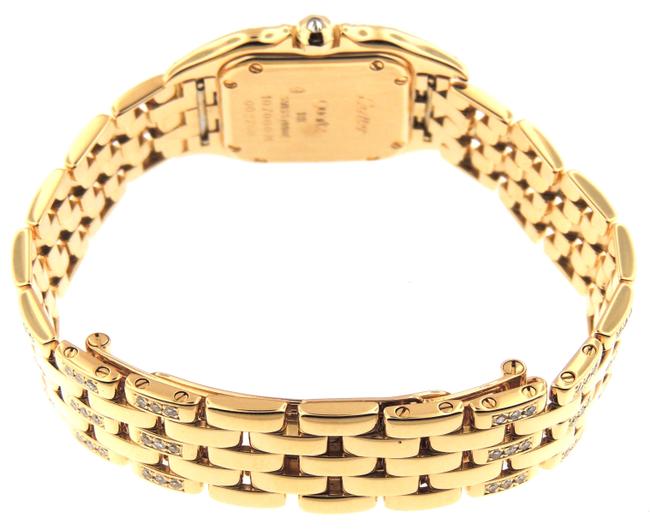Cartier Off White Panthere Diamonds 107000 Solid 18k Yg 22mm & P Watch