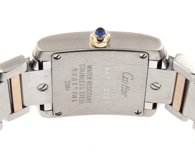Cartier Silver Box Tank Francaise Special Edition 2384 18k Rg Ss Watch
